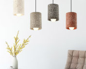 Cement bell lamp-Round-white-black-yellow