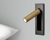 Mini bedside reading lamp for hotel guestroom