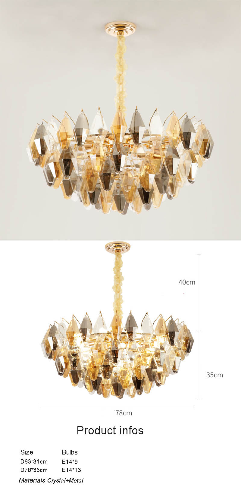 K9 crystal chandelier for living room
