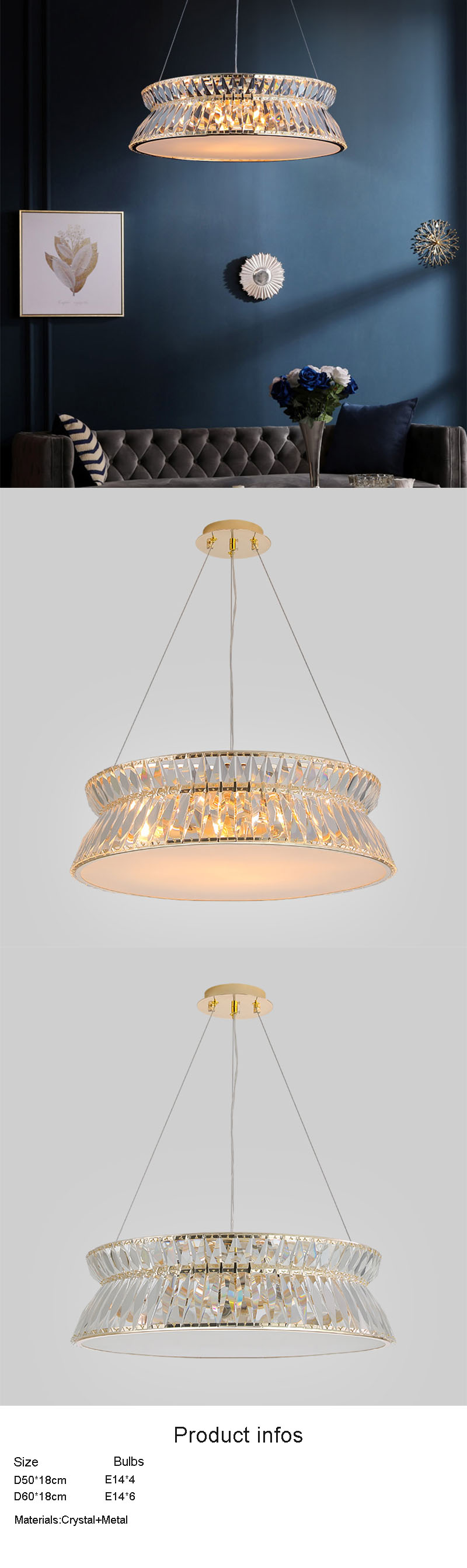 K9 round chandelier for living room