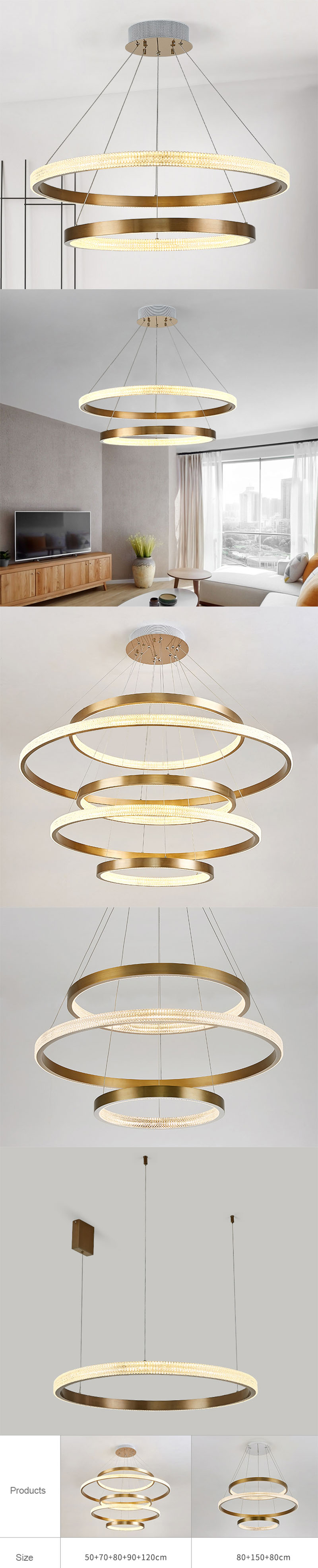 LED round acrylic circle lighting for living room and dining room