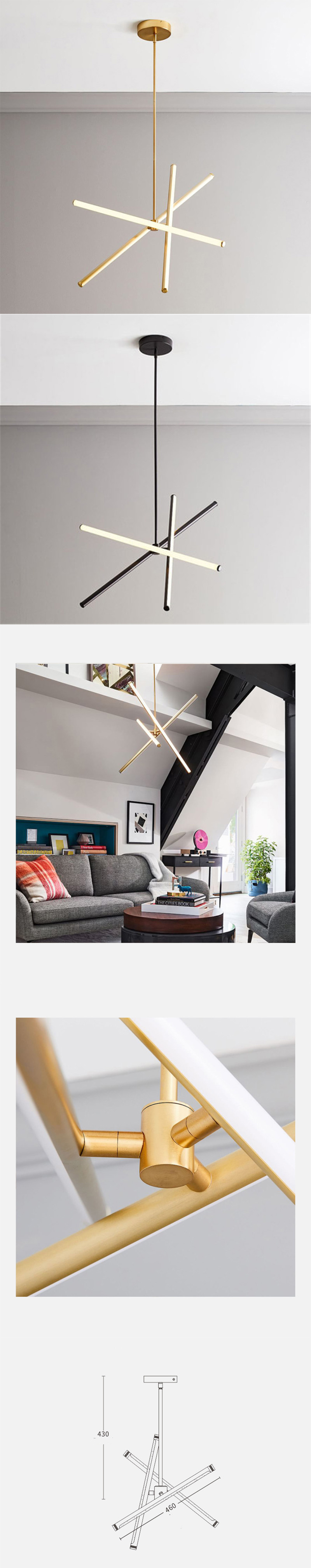 contempoaray LED ceiling drop light for dining room and living room.