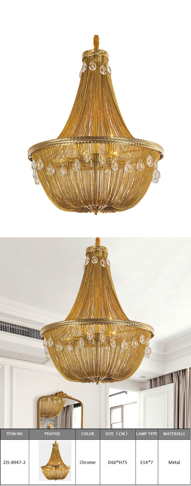vintage swag chandelier