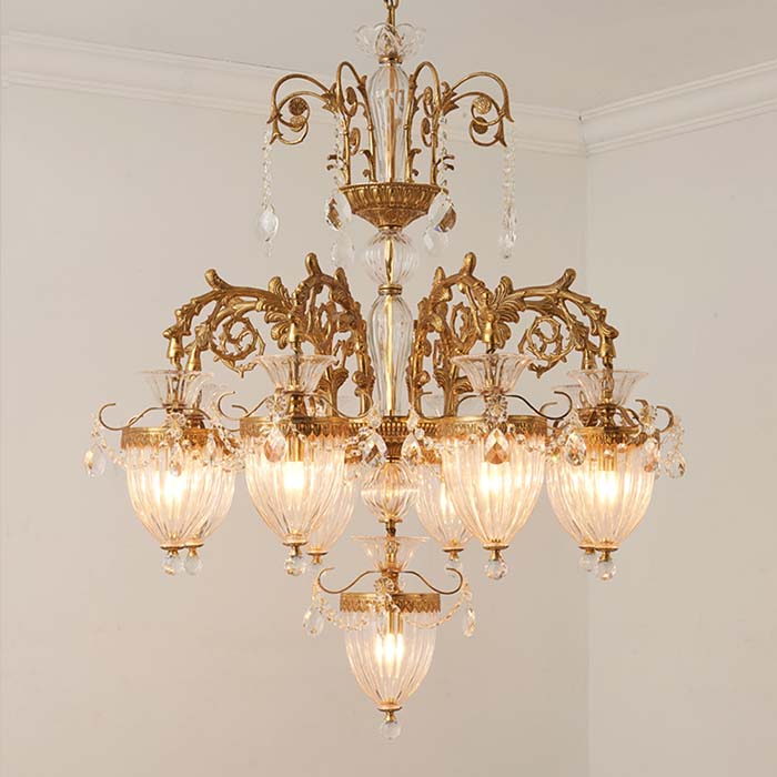 brass globe chandelier