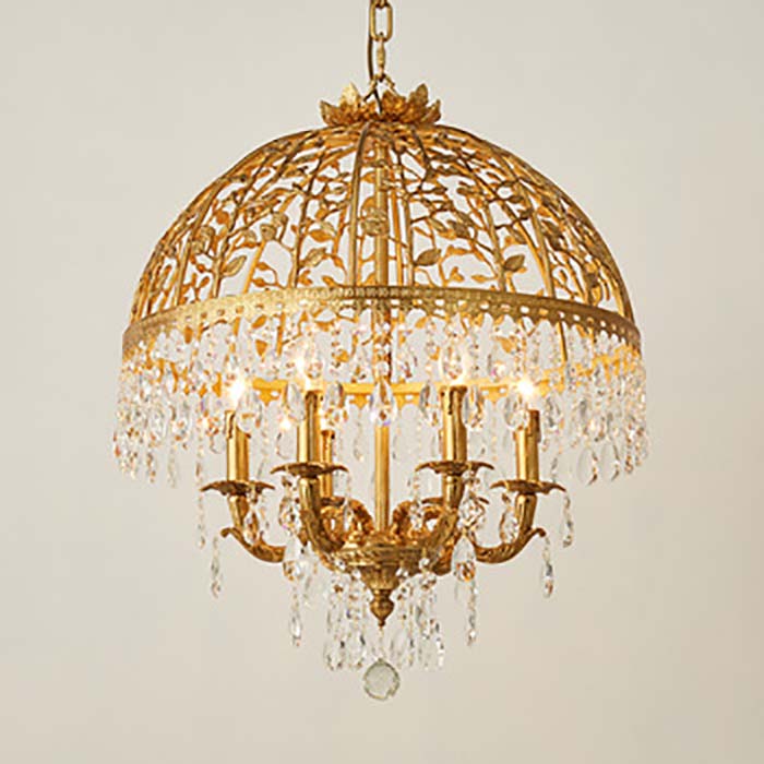 old brass chandelier
