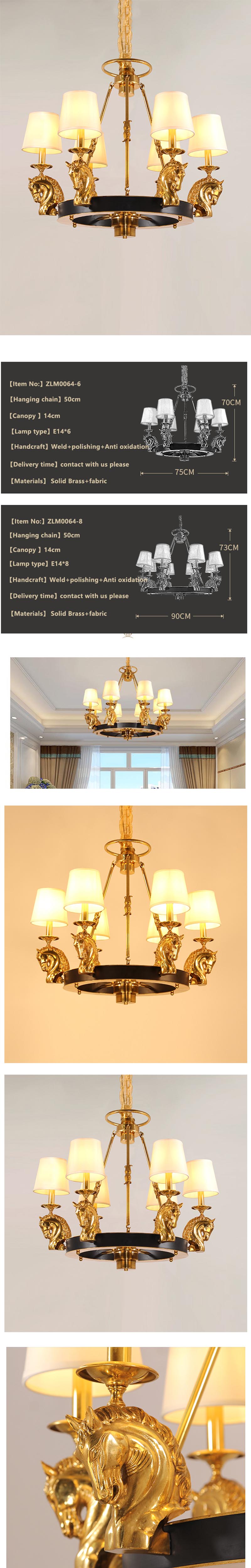 brass chandelier with shades