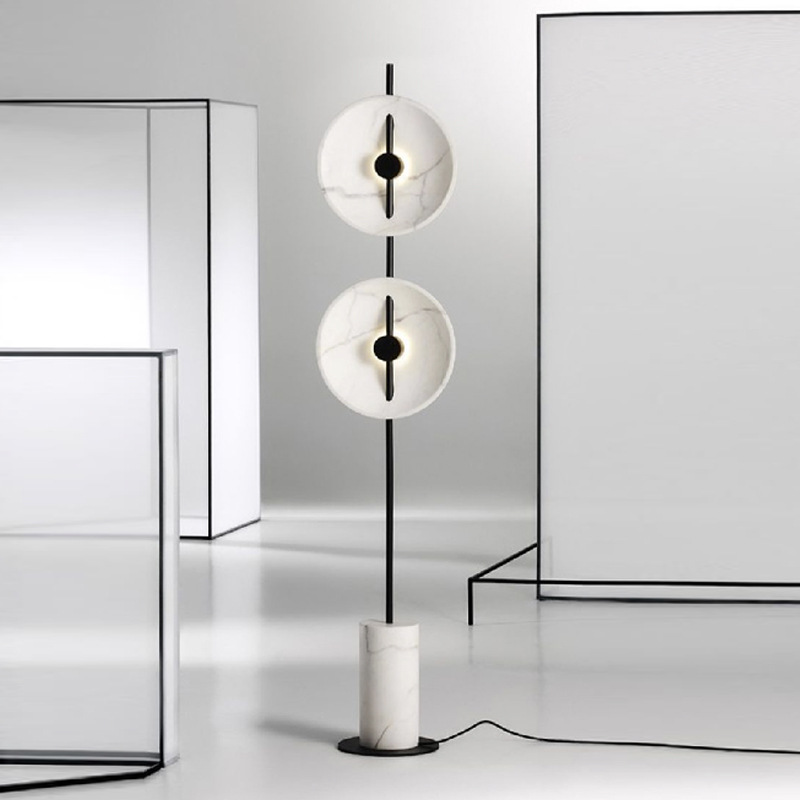 Marble base floor lamp