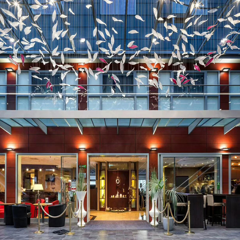 lobby glass chandelier